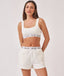 Cropped Lounge Set - Cream