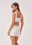 Cropped Lounge Set - Cream