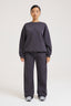 Embossed Wide Leg Joggers - Charcoal