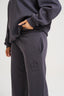 Embossed Wide Leg Joggers - Charcoal