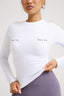 Double Logo Long Sleeve Baby Tee - White