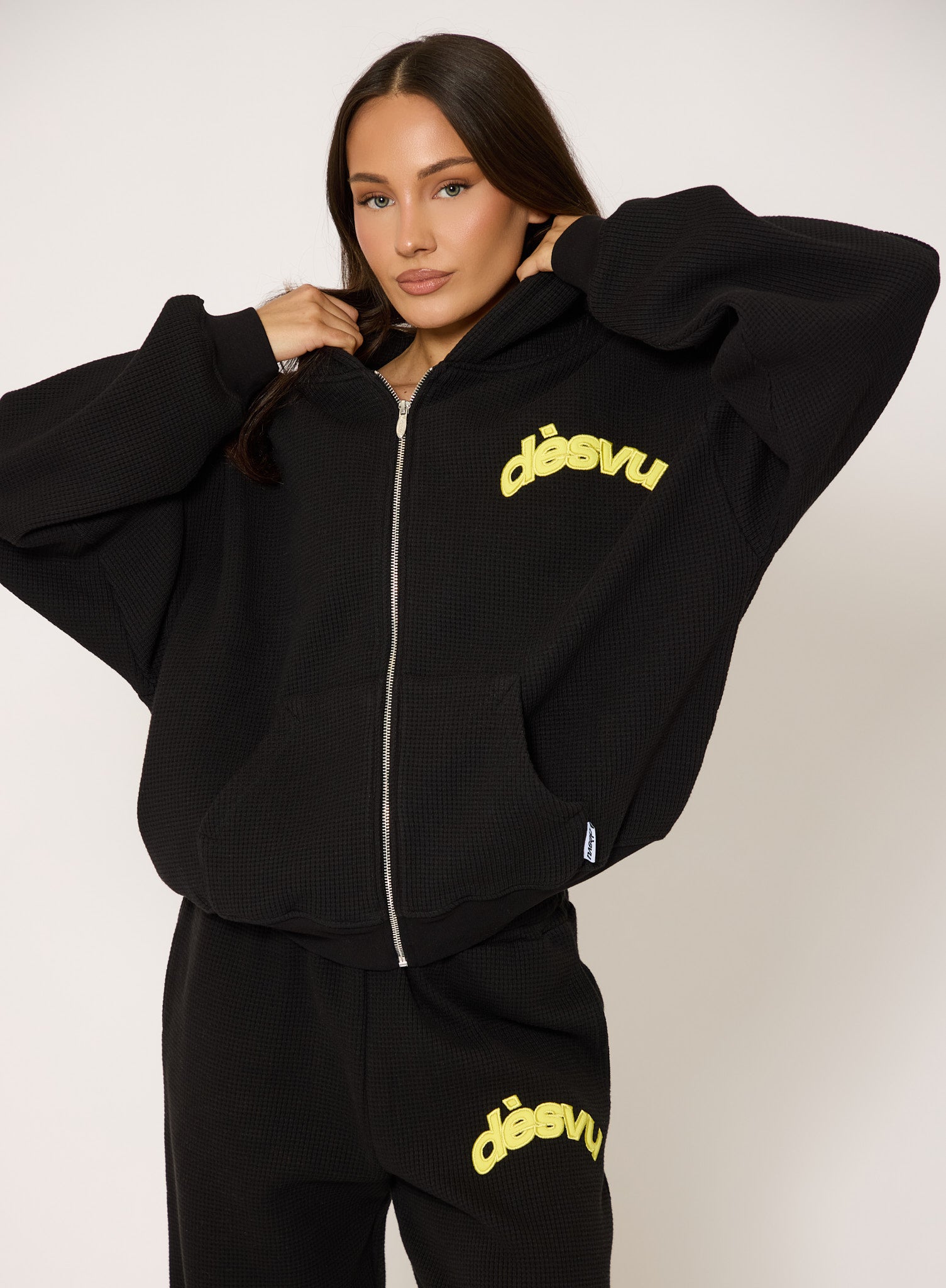 Heavyweight Waffle Hoodie - Black – Dès Vu