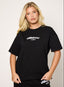 Oversized black 422 DÈSVU logo t-shirt with white embroidery-1