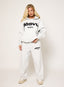 Oversized grey marl hoodie with black embroidered DÈSVU 422 logo-4