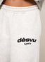 Grey marl joggers with relaxed fit and black embroidered DÈSVU 422 logo-3