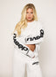 Grey marl long sleeve top with black DÈSVU and 422 logo running along sleeves - 3