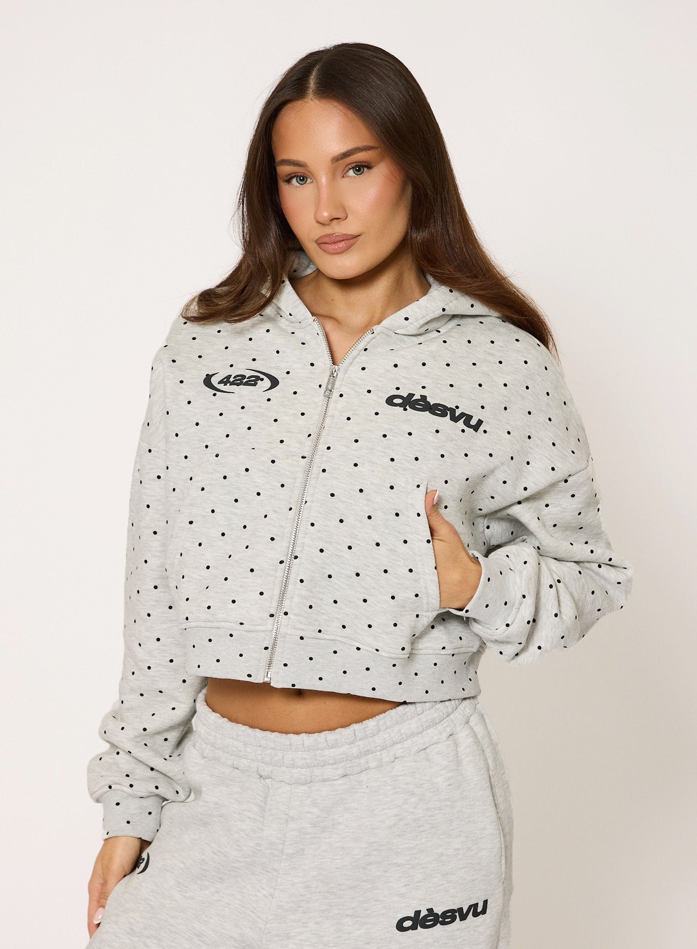 Polka Hoodie - Grey Marl – Dès Vu