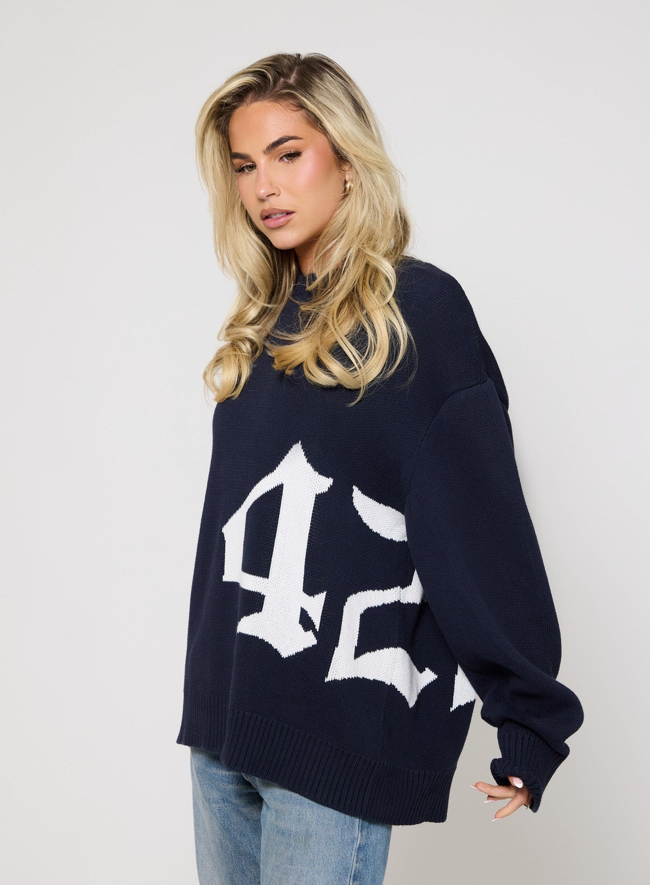 トップス SimplyComplicated KNITTED CREW NECK NAVY 422 Knitted Jumper - Navy – Dès Vu