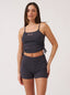 Knotted Ruched Vest Top - Charcoal