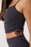 Knotted Ruched Vest Top - Charcoal