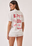 Knotted T Shirt - White/Red