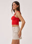 Knotted Bow Vest - Red
