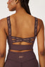 Elasticated Cross Back Bra - Chocolate