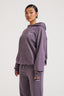 Double Logo Oversized Hoodie - Dark Mauve