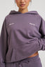 Double Logo Oversized Hoodie - Dark Mauve