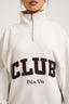 Club Quarter Zip Sweat - Light Stone