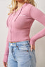 Hooded Zip Knit - Pink