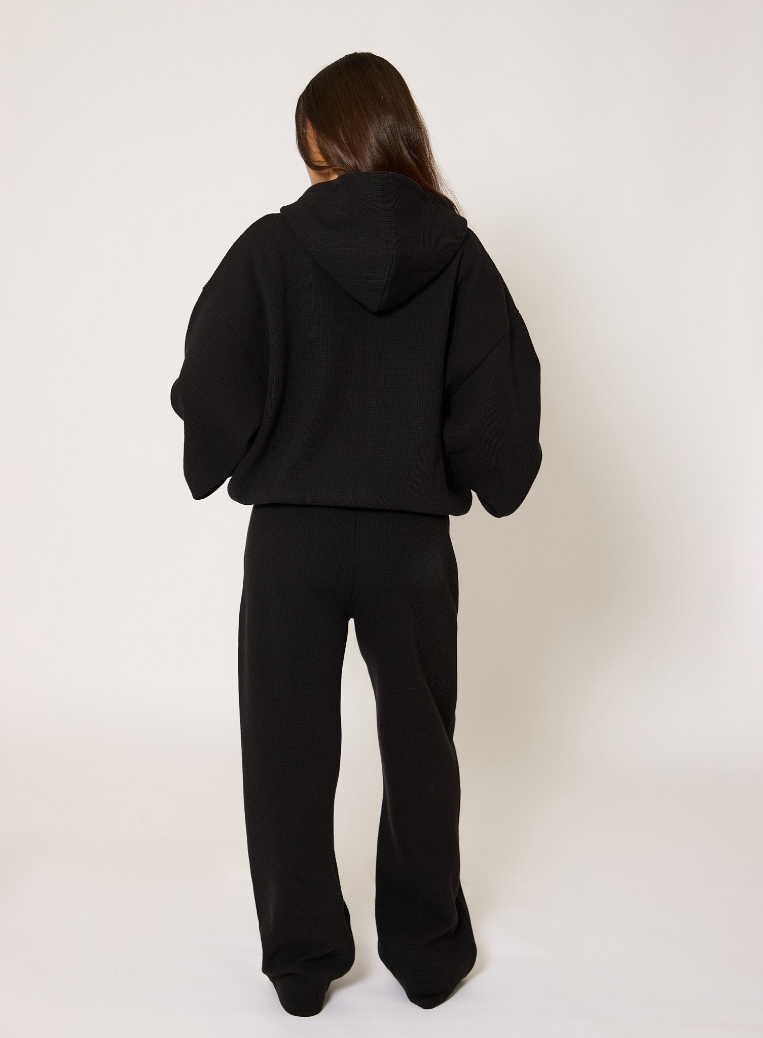 Heavyweight Waffle Hoodie - Black – Dès Vu