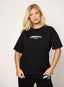 Oversized black 422 DÈSVU logo t-shirt with white embroidery-1