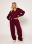 Lovers Wide Leg Joggers - Burgundy