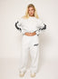 Grey marl joggers with relaxed fit and black embroidered DÈSVU 422 logo-2