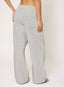 Gray sweatpants with decorative pocket on a white background