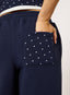 Polka Ultra Wide Leg Joggers - Navy