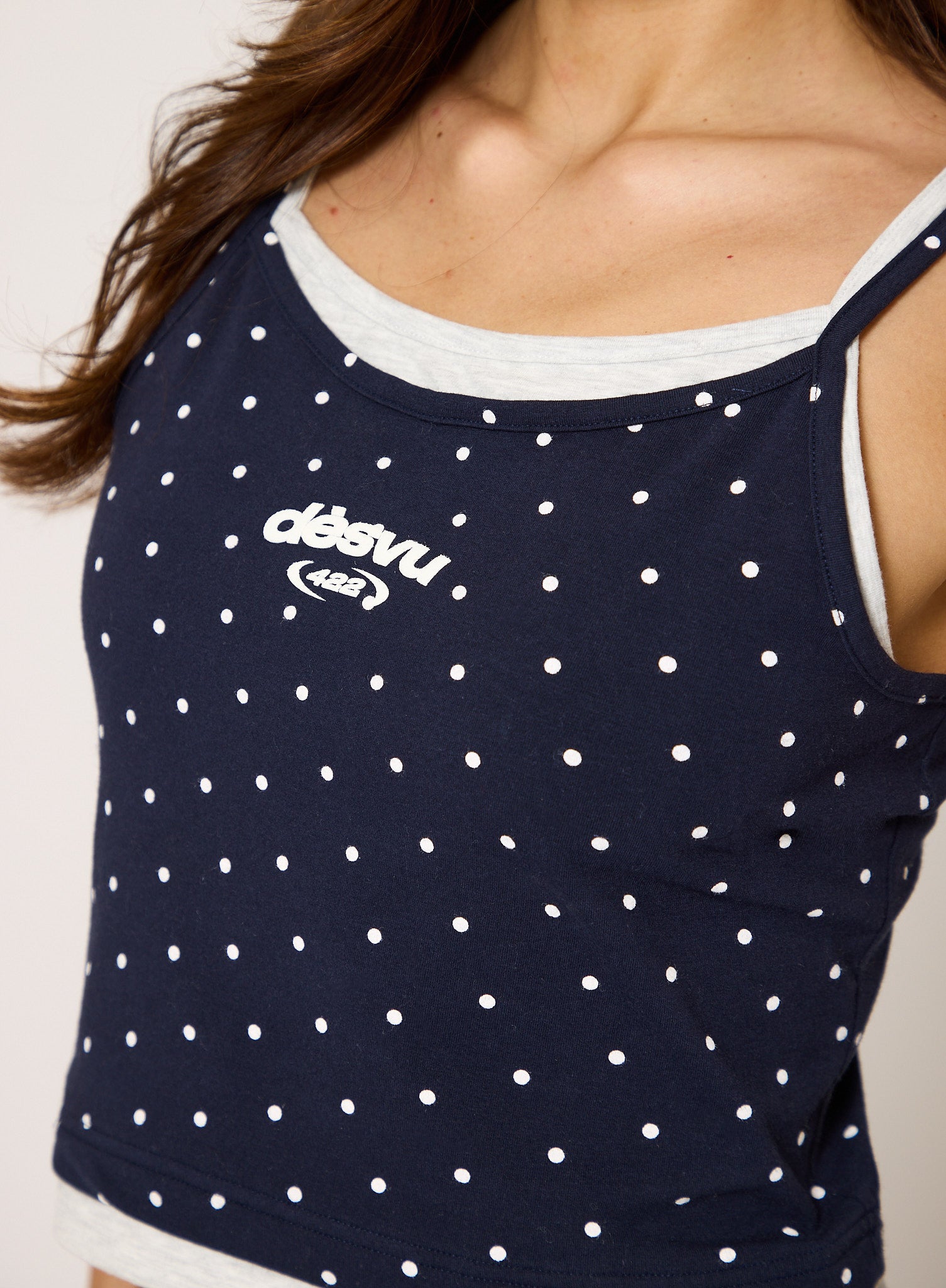 Polka Double Layer Vest - Navy – Dès Vu