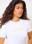 DÈS VU baby tee white and yellow