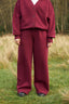 Lovers Wide Leg Joggers - Burgundy