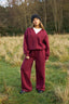 Lovers Wide Leg Joggers - Burgundy