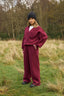 Lovers Wide Leg Joggers - Burgundy